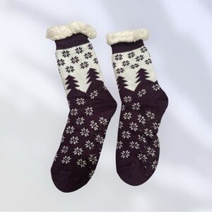 Dosoni Womens Slipper Fuzzy Socks - Non Slip , Snowflake Purple, US Women 5-10